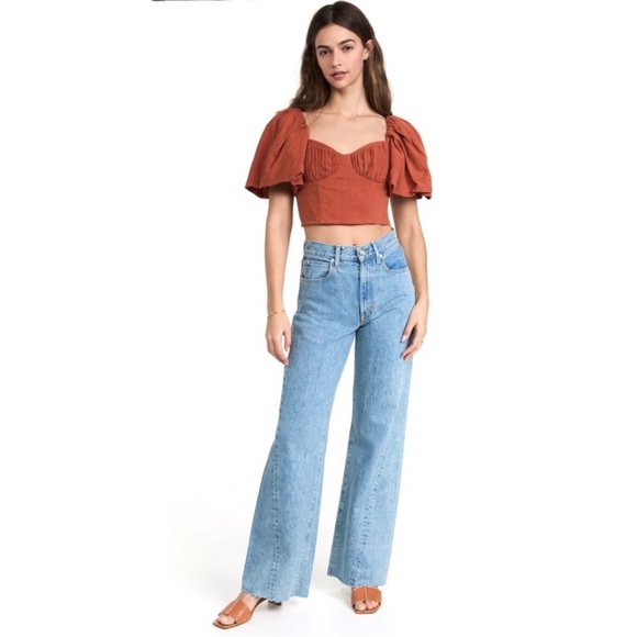 NEW JONATHAN SIMKHAI PUFF SLEEVE CROP TOP - Picture 9 of 9